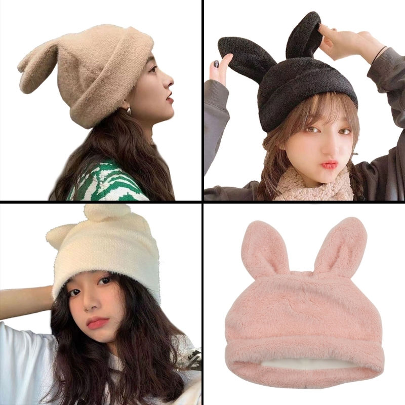 Windproof for Students Foldable Plush Winter Bunny Shape Keep Warm Ear Protects Hat