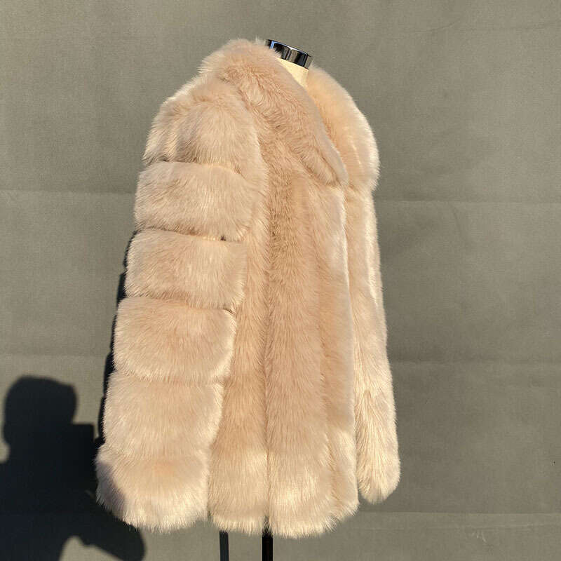 shanshi fur coat women Strength Winter New Women's Imitation Fox Medium Long Fashion Fur Coat