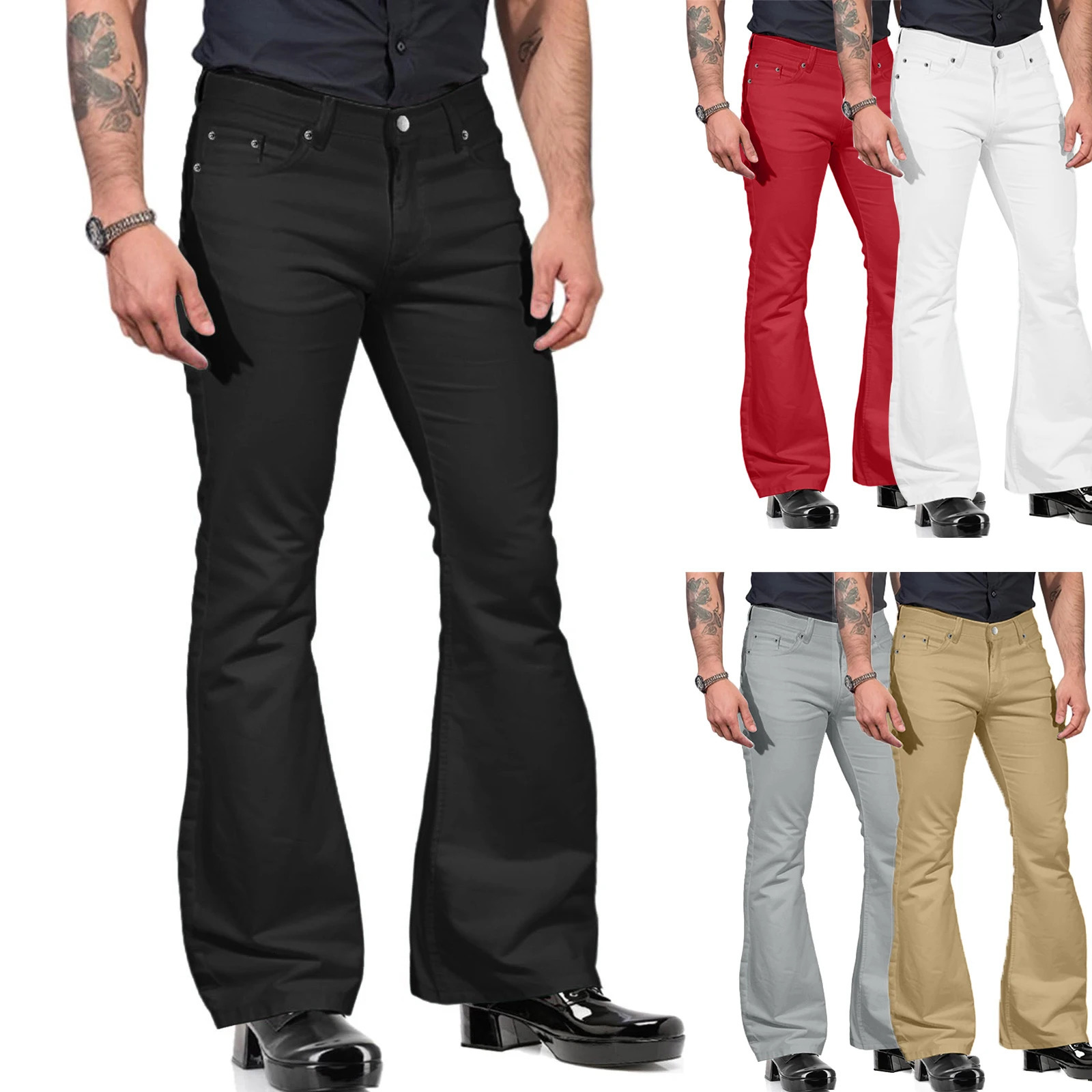 Man Flared Pants Fashion Pant For Men Cargo Casual Denim Lady Skinny Thicken male Retro Pencil Trousers Pantalones 241112