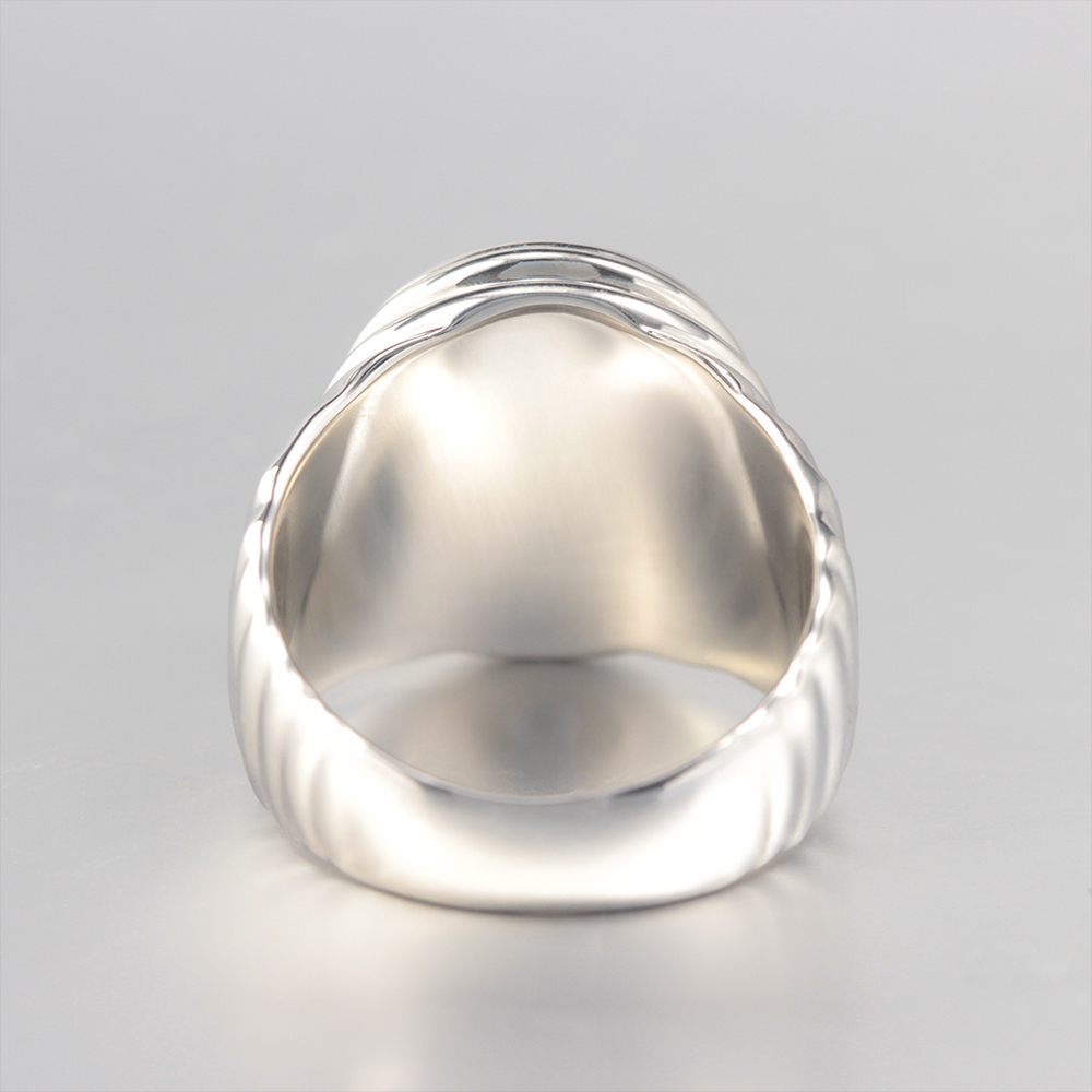 Corrugated Agate Sterling Sier Fine Jewelry Ring For Men a16b4