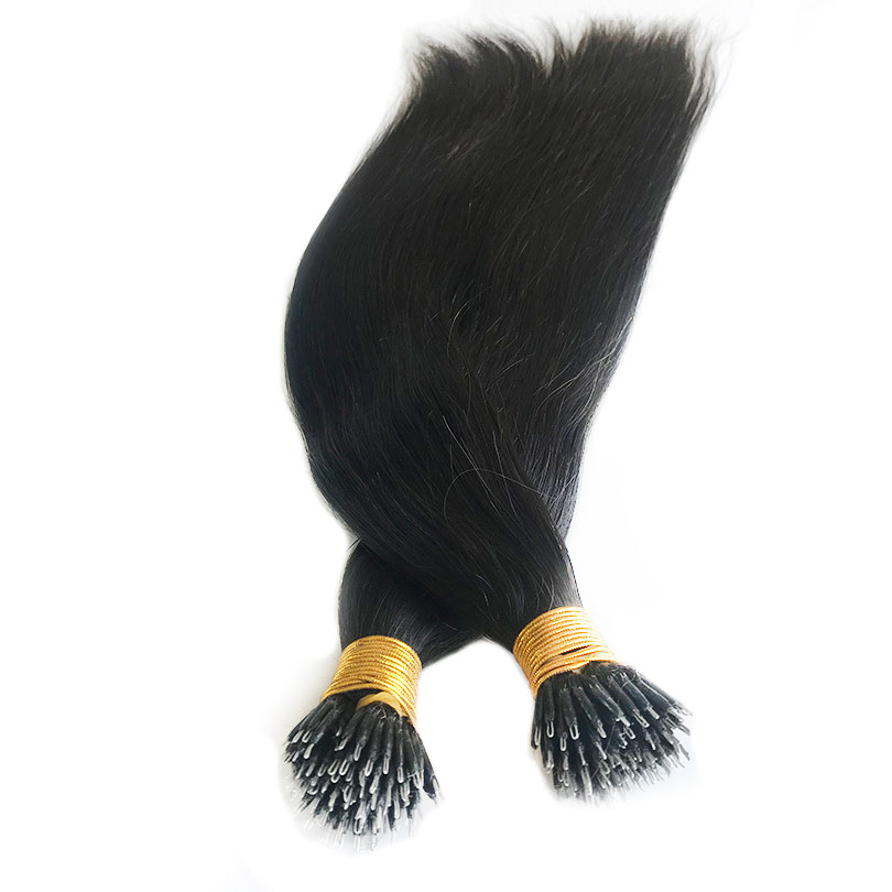 Straight Natural Nano Ring Human Hair Extensions 100 Strands Per Pack 8-30inch Brazilian Remy Hairs For Women dcaec 5 52a47