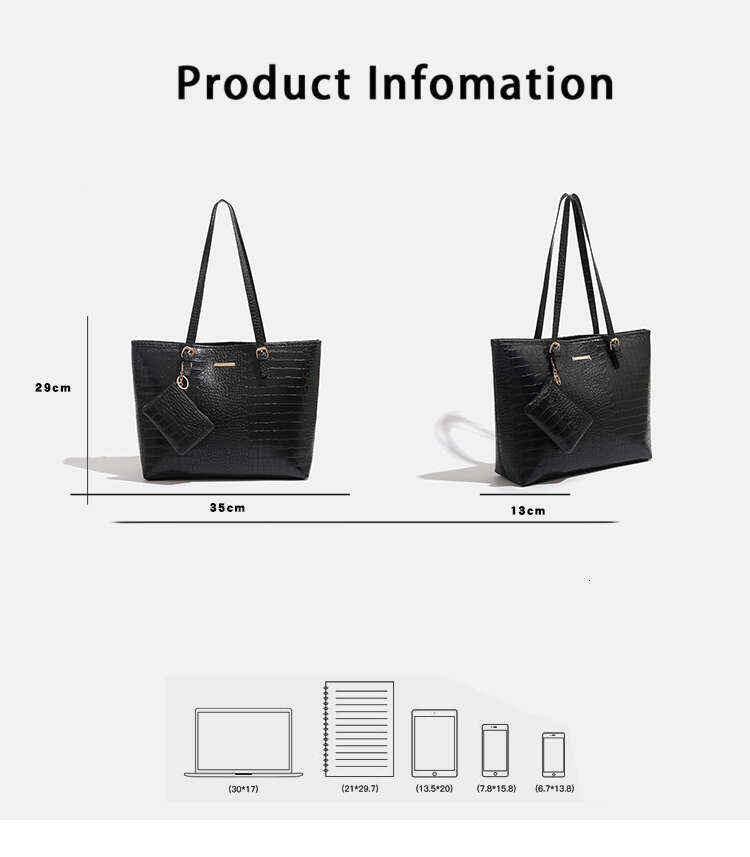 2024 Europe and the United States new two-piece women's handbag shoulder crocodile pattern simple fashion bag