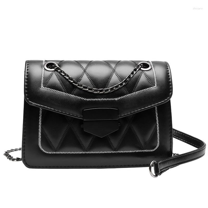 Bag Fashionable All-match Western Style Rhombic Small Square Texturized Chain Shoulder Crossbody Autumn And Winter Women's zhanyishengli