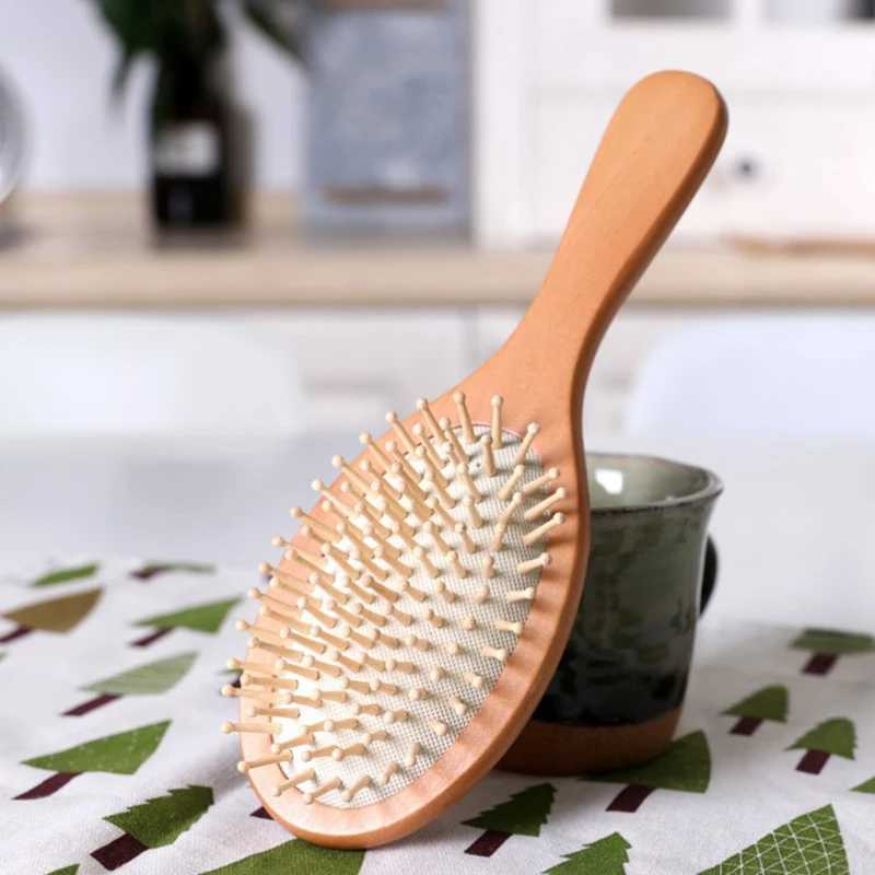 Wooden airbag comb professional anti hair loss massage brush hair brush scalp care W241112