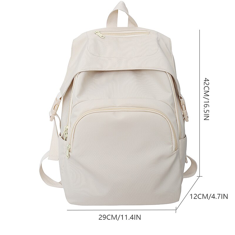 14 Inch Solid Color Large Capacity Ladies Backpack Casual Schoolbag Men And Women Universal Computer Backpack 2a864