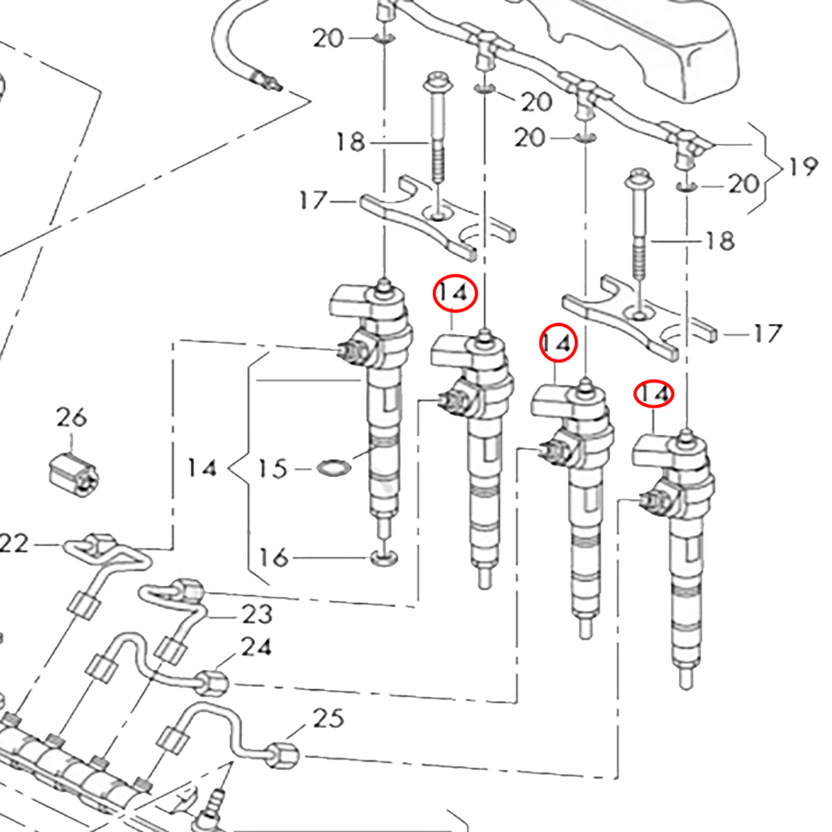 6Pcs For Audi A5 Q3 TT Q2 A6 AllroadFuel Injector Nozzle Copper Gasket O-ring Seal Kit 059130119 059130519 WHT000884 059130277