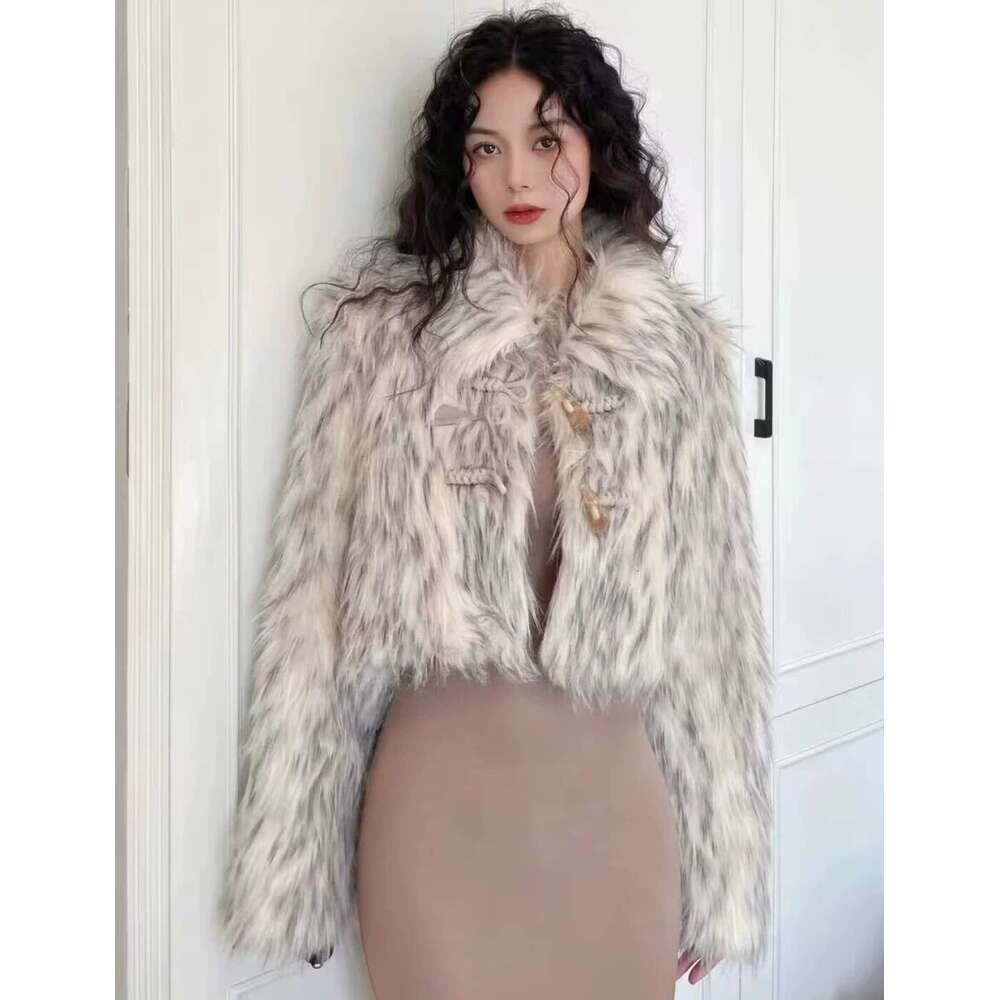 shanshi fur coat women new women's short style imitation fox thick fur top coat