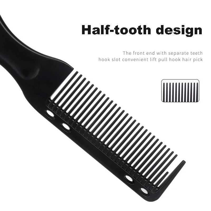 Professional double-sided comb mustache styling brush shaving brush hair cutting brush vintage carving cleaning accessories W241112