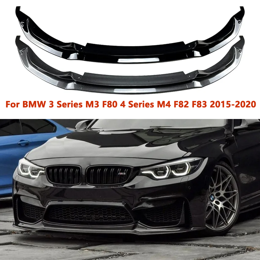 For 3 M3 F80 4 Series M4 F82 F83 2015-2020 Car Bumper Front Lip Shovel Diffuser Spoiler Exterior Modification