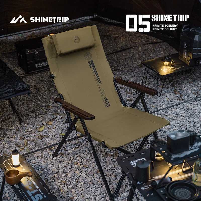 ShineTrip 05 Series Outdoor Folding Chair Portable Camping Adjustable Folding Chair Office Lunch Napping Fishing Picnic ChairW241111