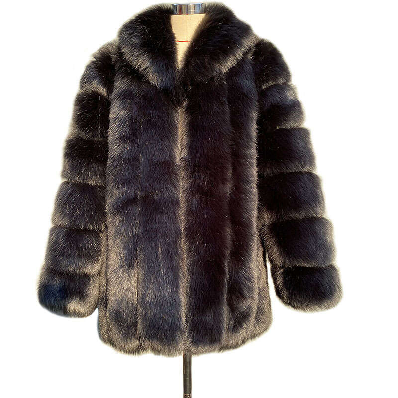 shanshi fur coat women Strength Winter New Women's Imitation Fox Medium Long Fashion Fur Coat