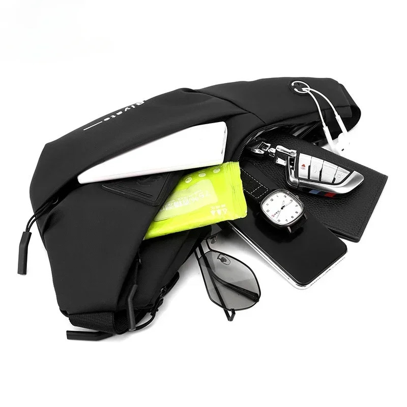 Mens Shoulder Bag Waterproof USB Oxford Crossbody Sling Multifunction Short Travel Messenger Chest Pack for Male Handbags 241111