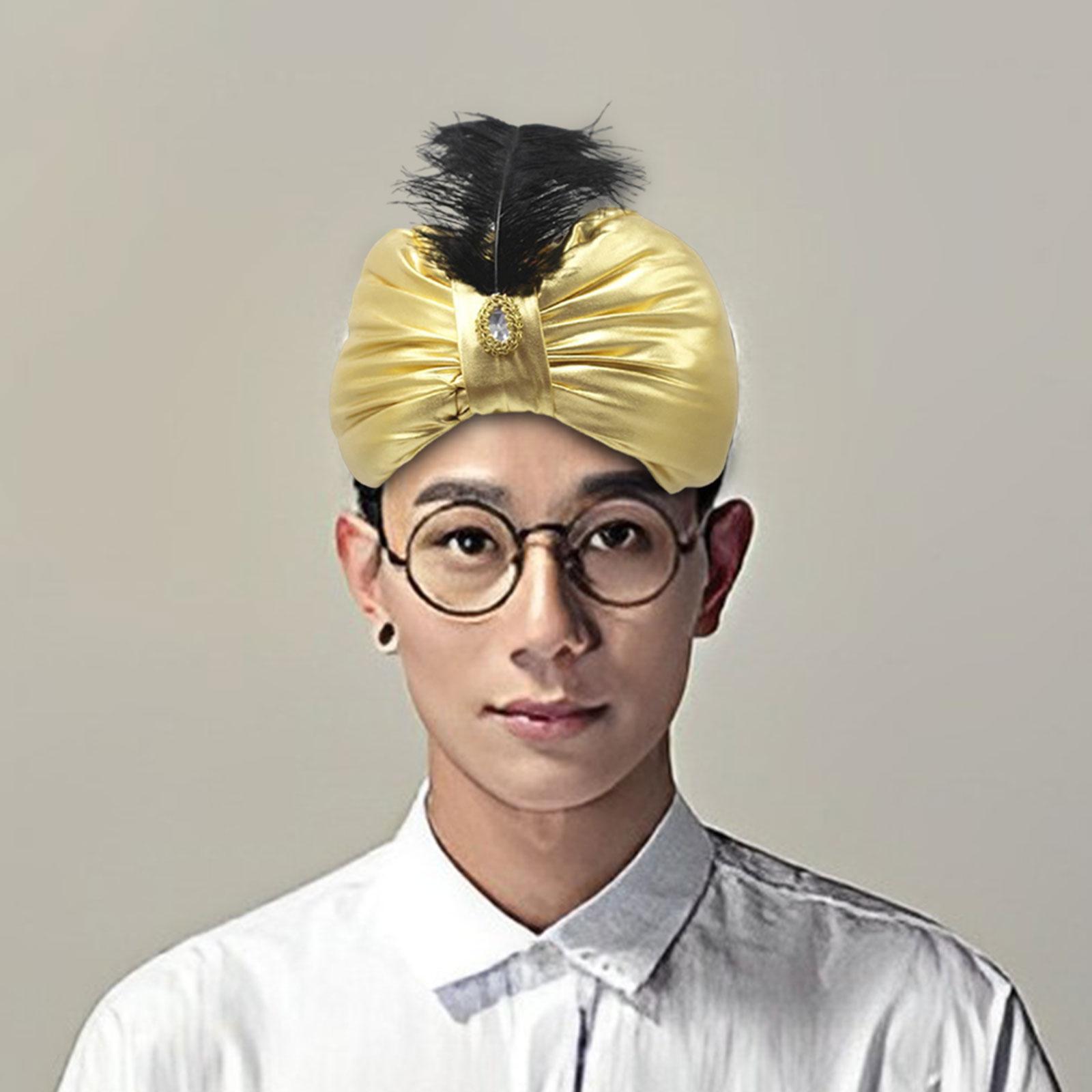 New Unisex Men Halloween Kings Hats Head Scarf Headscarf Beanie Cover Pleated Sultan Indian Cap Costume Accessory