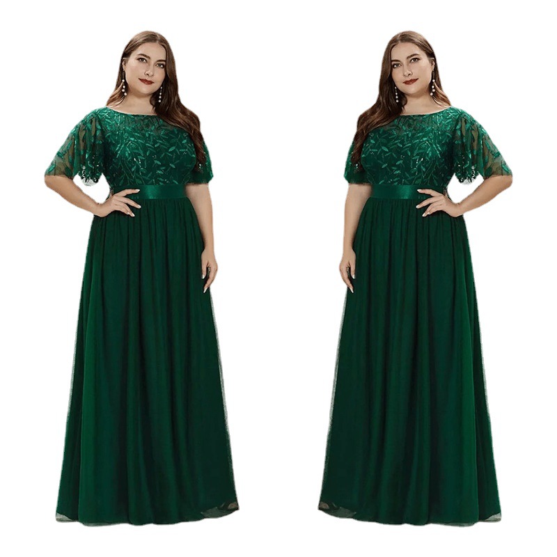 ICCLEK Vestido Feminino Festa Luxo Women's Elegant Dresses Loose Women's Red Evening Dresses Vestido Natal Plus size 8XL 9XL