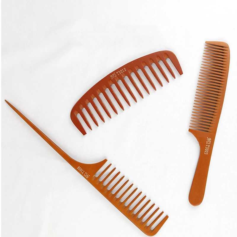 Pure handmade rubberwood comb salon anti-static and anti entanglement wood cutting comb hair brush care styling tools salon accessories W241112