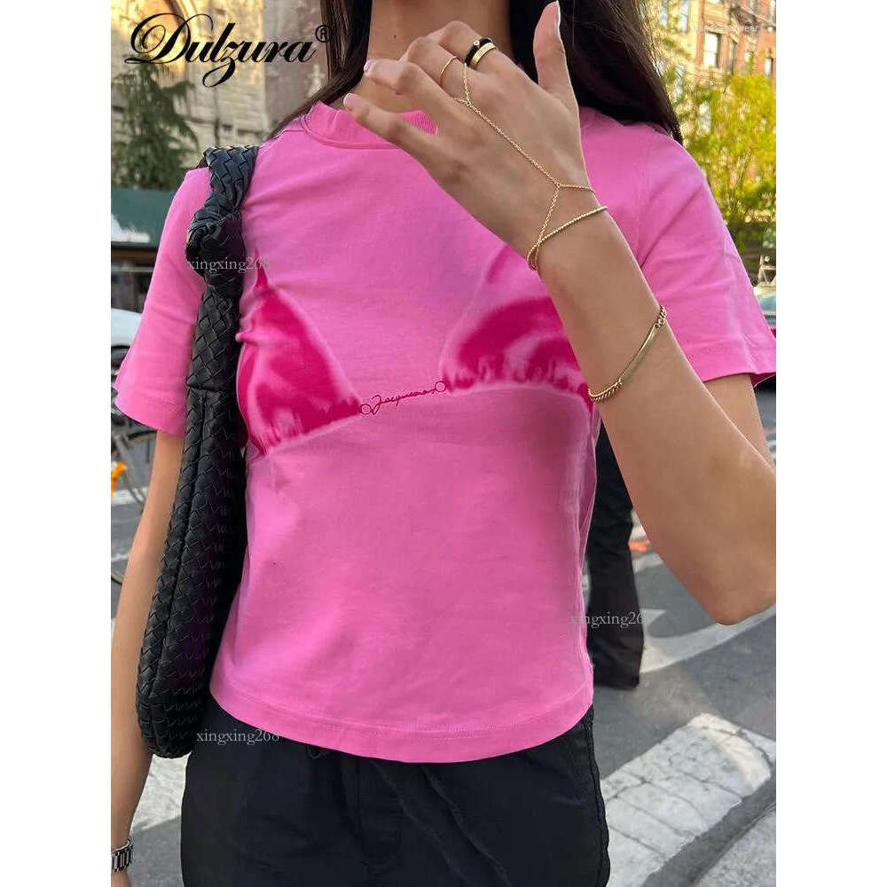 Summer Short Sleeve O Neck Bikini Print T Shirt Sexy Streetwear Casual Sportswear Tee Tshirt Y2K