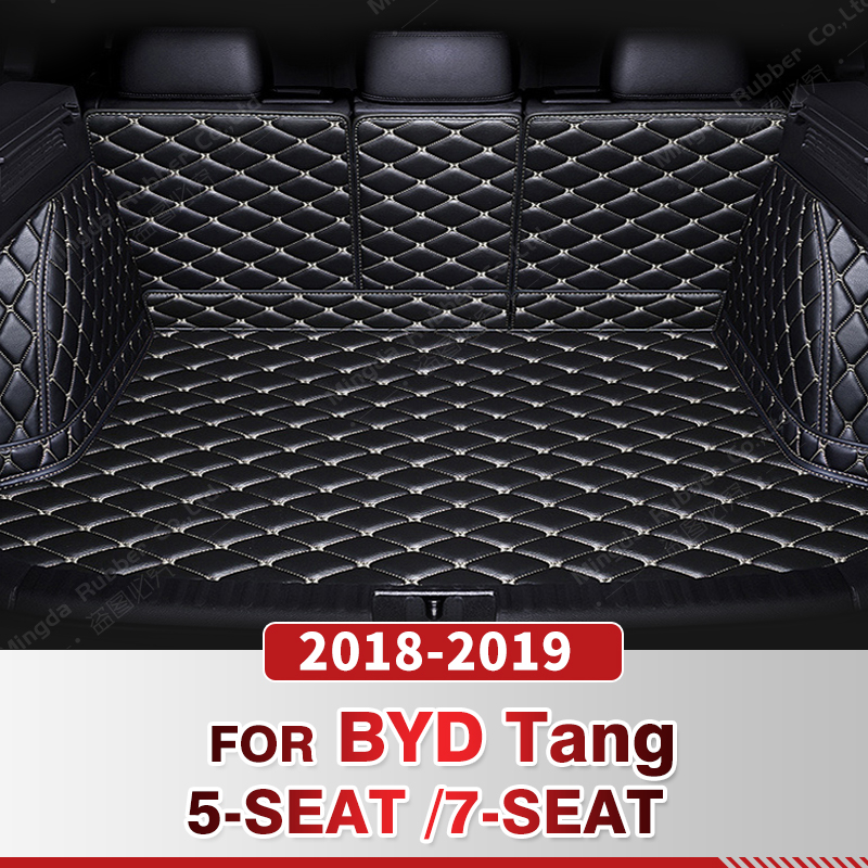Auto Full Coverage Trunk Mat For BYD 5 /7-Seat Tang 2018 2019 Car Boot Cover Pad Cargo Liner Interior Protector Accessories 22c2a