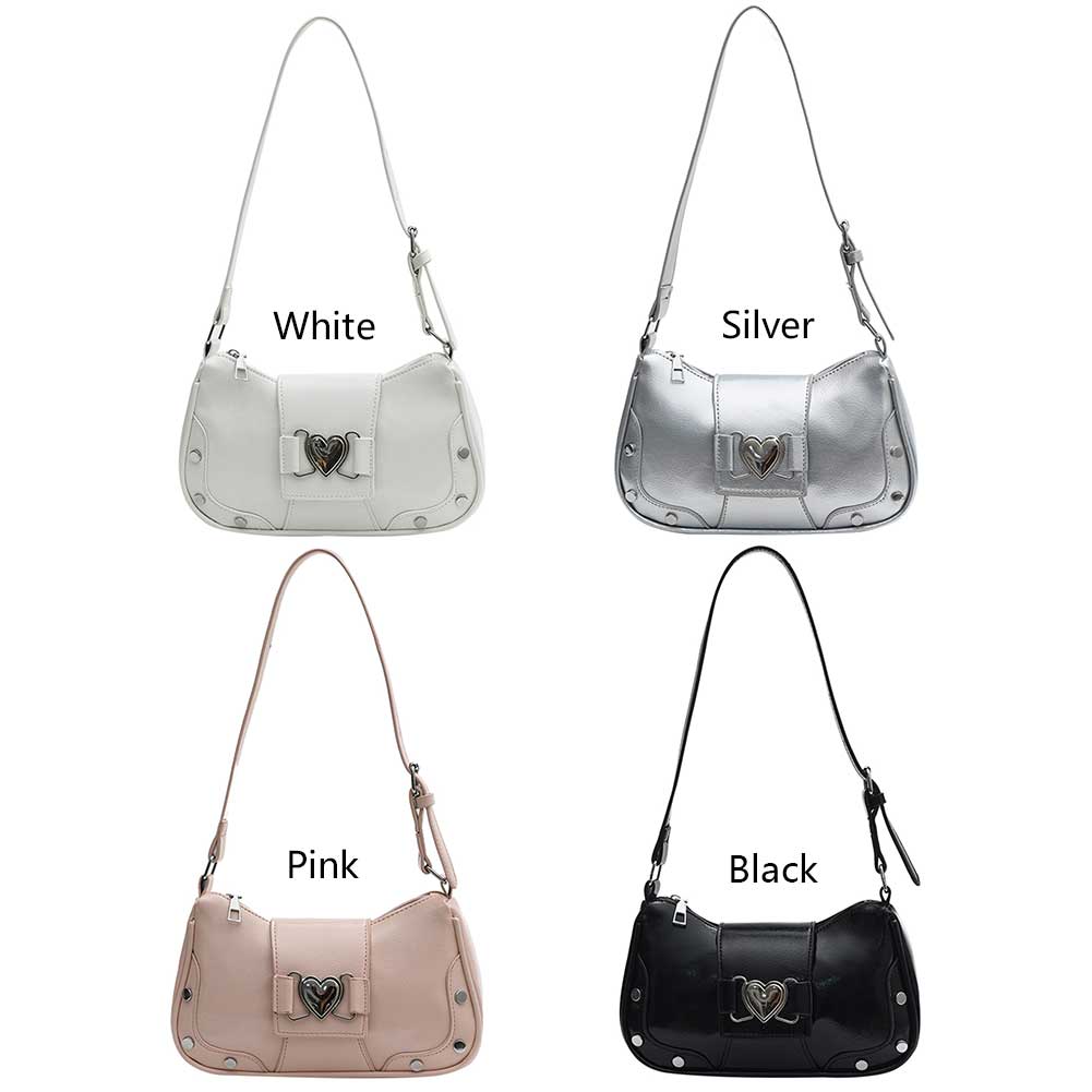 PU Leather Fashion Sling Bag Large Capacity Women Stylish Satchel Bags Adjustable Strap Y2K Solid Color Messenger Bag