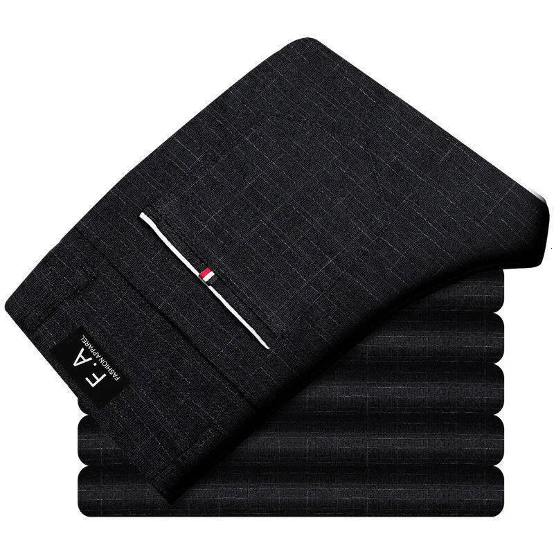 Mens Comfortable Breathable Cotton Casual Pants Fashion Slim fit Straight Korean style Stretch Black Gray Blue Pant 241111