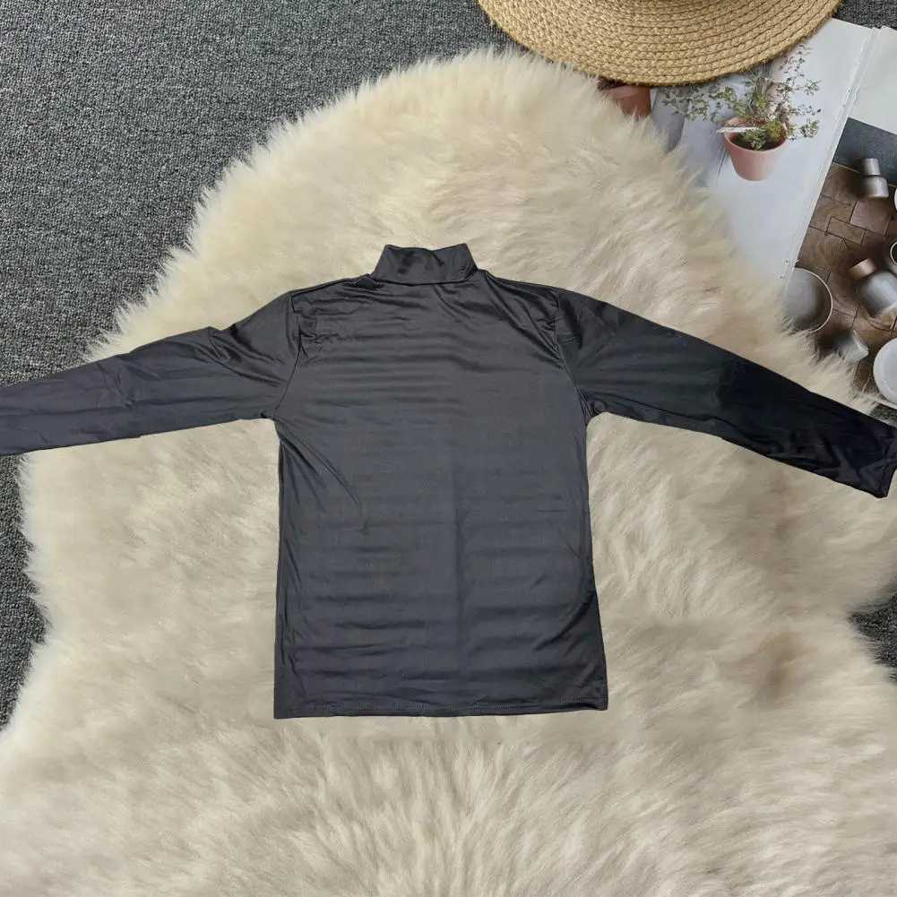 Long sleeved Turtleneck mens Pullover soft solid color elastic knit autumn and winter shirt W2411111