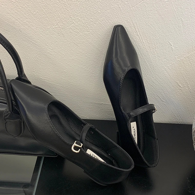 Spring Women Flats Shoes Fashion Shallow Elegant Ladies Buckle Strap Footwear Sandals Casual Mary Female 240321