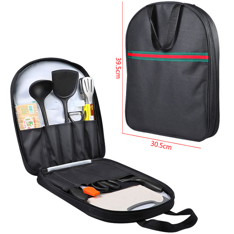 Durable Oxford 10 Slot Professional Kitchen Chef Knife Bag Travel Outdoor Carrying Carry Case Slicing Cleaver Storage Pocket