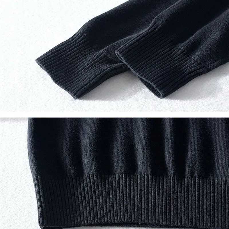 100% pure cotton mens sweater autumn and winter turtle collar half zipper zipper floral knit Korean popular spring skydiving clothing W2411111