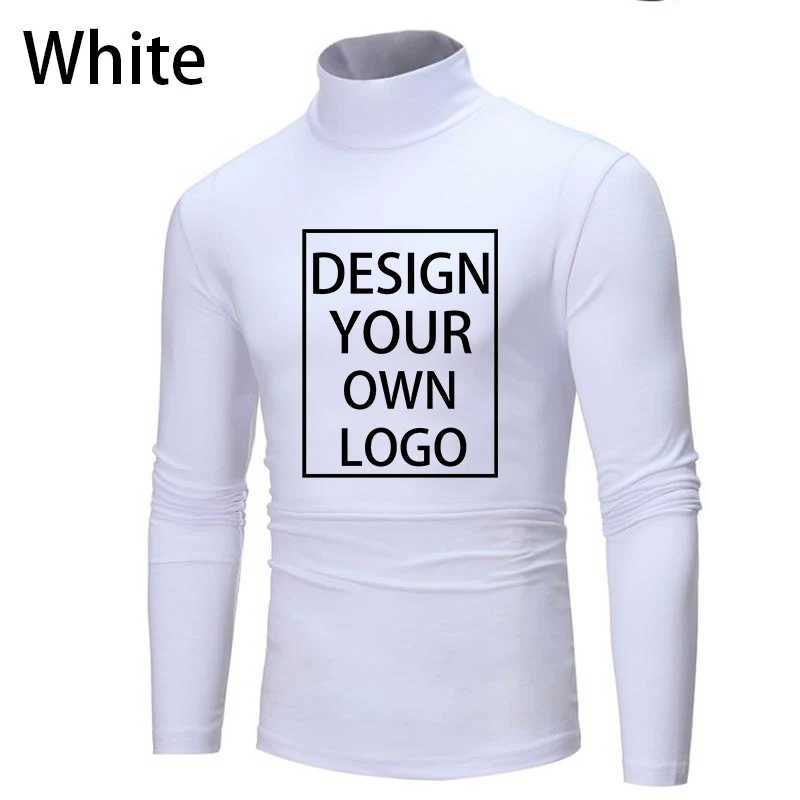 Customized mens high neck sweater zipper DIY casual solid color sweater long sleeved warm knit navy blue collar jacket W2411111