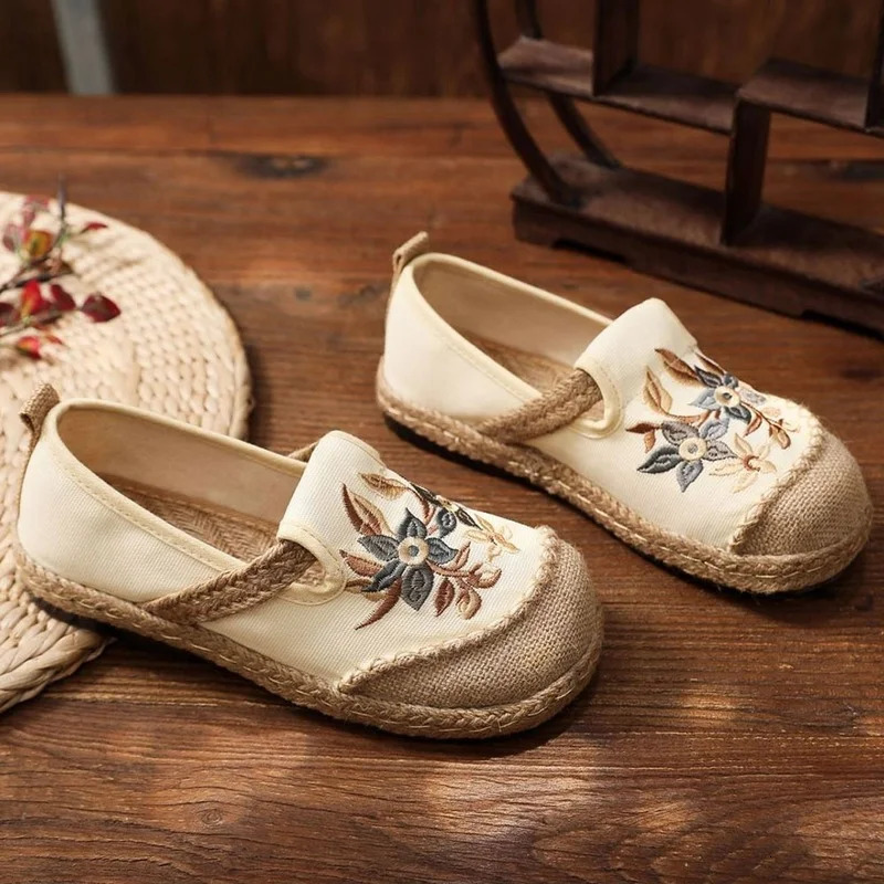 womens patch work canvas linen sailcloth canvas sports shoes 241111