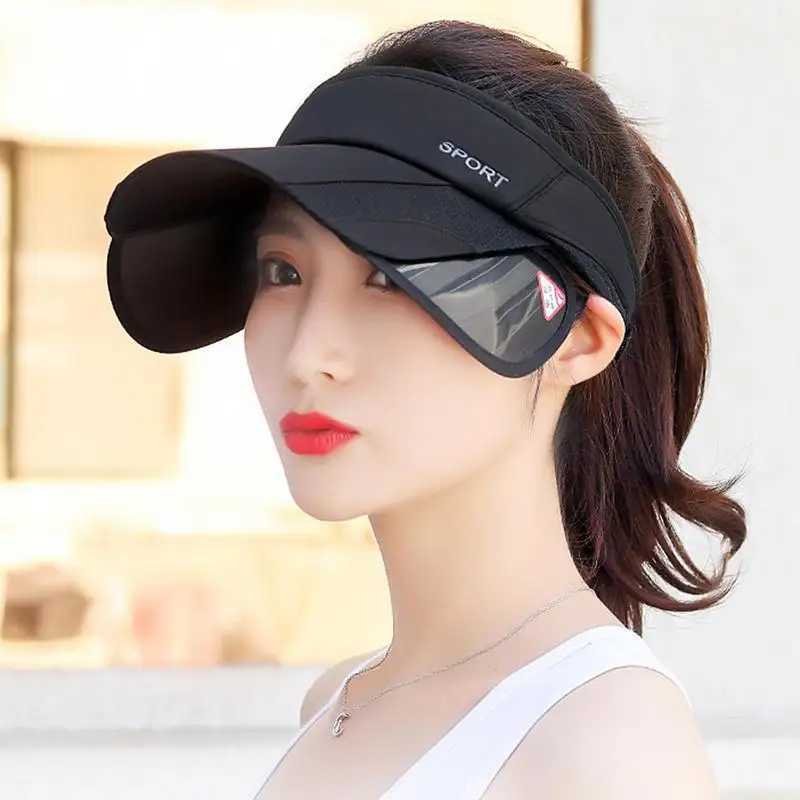 Visors Wide Brim Hats Bucket Hats Sun Visor Hat Large Pull Brim Sunscreen Hat Outdoor Protective Hats For Tennis Running Fishing Hiking And Jogging 24