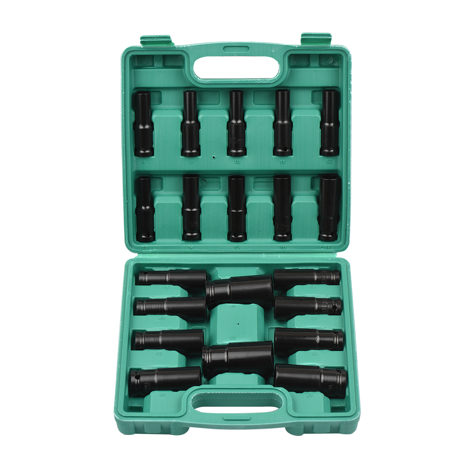 10pcs 1/2" Drive Deep Impact Socket Set Drive Metric Wrench Socket Deep Impact Socket Pneumatic Wrench Head Tire Removal Tools