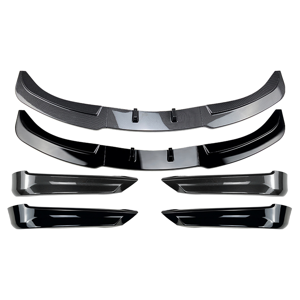 5Pcs Car Front Bumper Spoiler Lip+Side Splitter Cover Trim For 3 Series E90 E91 320i 330i Sedan Base Model Only 2005-2008 6cb47