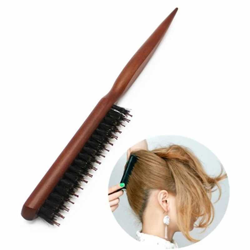 PCS Professional Salon Teasing Hair Brush Wood Thin Thread Comb Hair Brush Extended Hairstyle Tool DIY Kit W241112