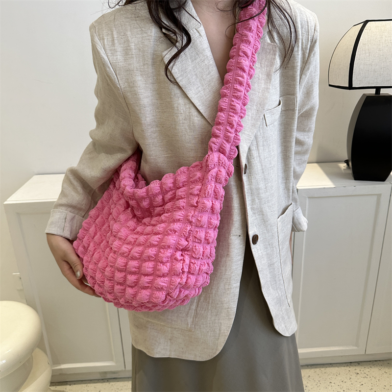 Women Cloud Diamond Fold Tote Bag Summer Large Capacity Fashion Female Underarm Bag Girl Shoulder Bag Bubble Crossbody Bag Bolsa