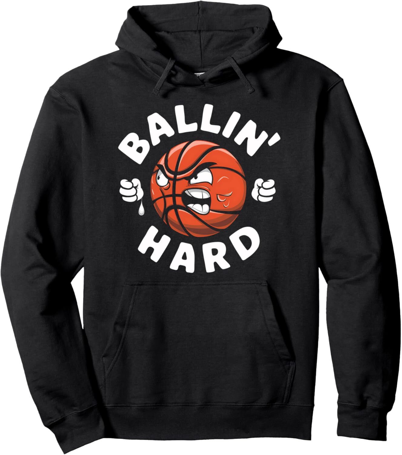 Hoodie for Mens Womens Basketball Ballin Hard Aggressive Face Sports Design Pullover Hoodie Graphic Hoodies sweatshirt