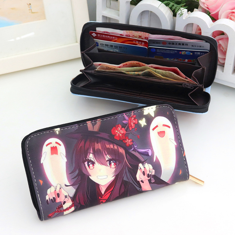 Anime Game Genshin Impact Xiao Hutao PU Leather Multi-Layer Wallets Cosplay Wallet Coin Bag Zipper Purse Gift e1c67 5 646f8