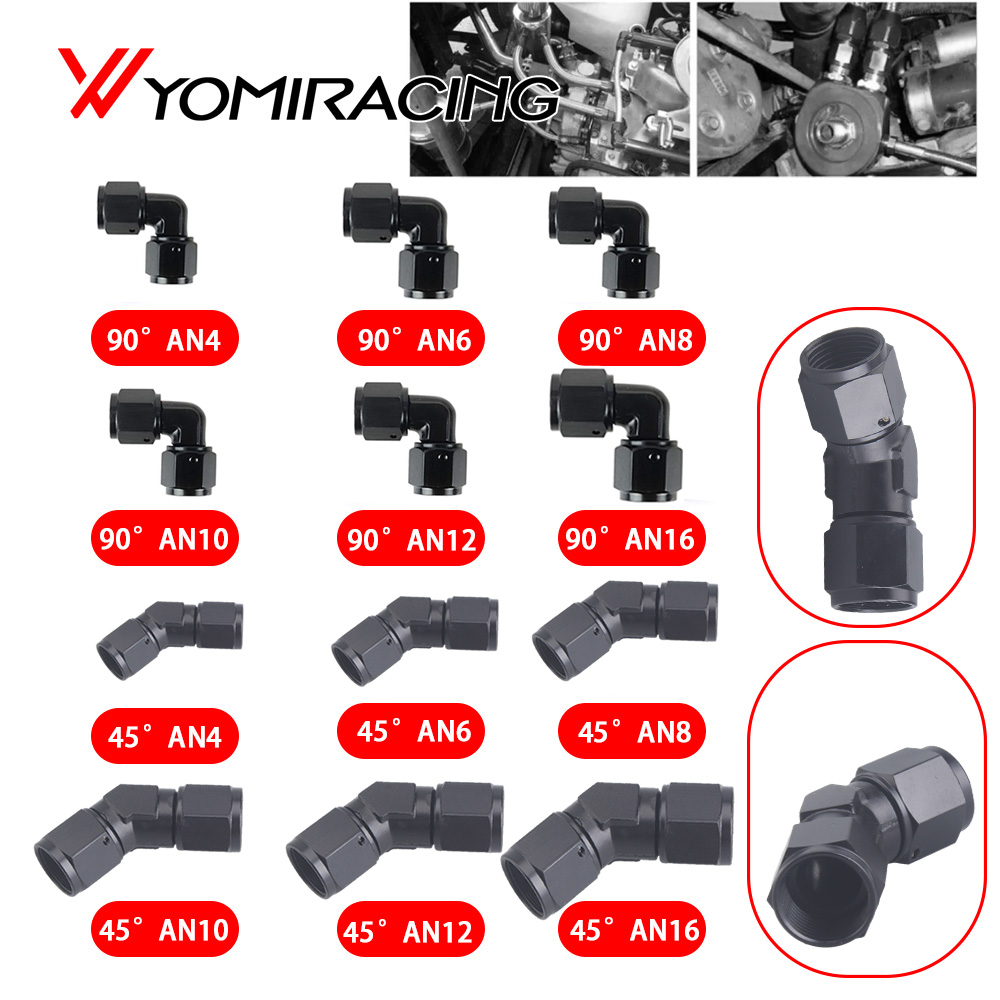 Universal 45 90 Degree AN12 to AN6 AN8 AN10 Female Hydraulic hose Elbow Oil Cooler Fitting Hose Fittings