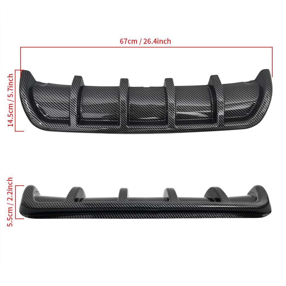 Universal Shark Fin 6 Wing Auto Rear Bumper Lip Diffuser Lower Splitter 67cm Car Accessories For Ford Focus Mazda