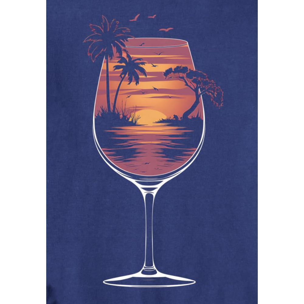 Long Sleeve Shirts for Men sweatshirt Beach Sunset Palm Tree Ocean Wine Lover Summer Vacation Sweatshirt T shirt Tee Streetwear Casual tops clothes