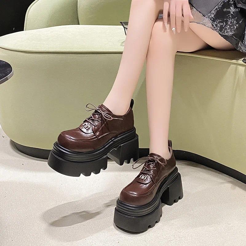 Dress Shoes British Style Round Toe Woman Flats Autumn Loafers With Fur Shallow Mouth Clogs Platform Oxfords Casual Female Sneakers Pr hurenlakeshoes