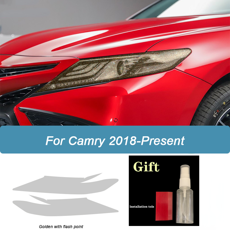 2pcs d black transparent TPU Car Headlight Protective Film sticker For Toyota Camry XV70 2018-2022 Vinyl packaging decorate