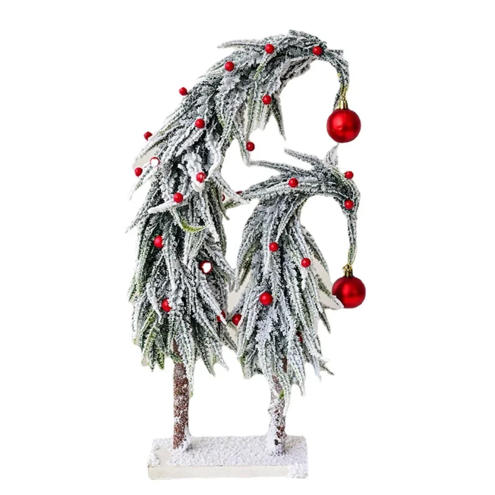 Snow Flocking Artificial Christmas Tree Fake Snow Powder Tree Wreaths Xmas Crafts Village Display Winter Christmas Decorations
