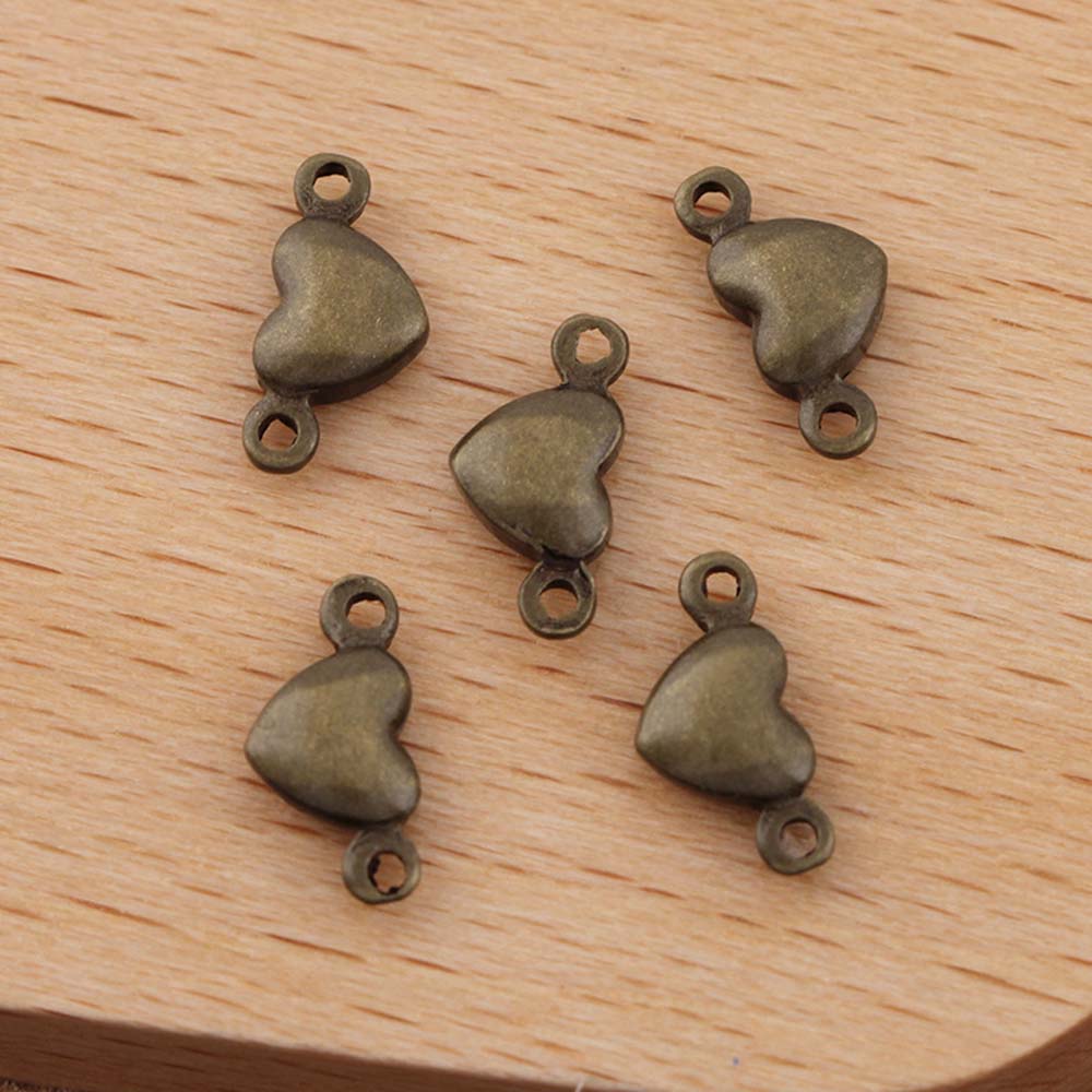 pcs mm Brass Peach Heart Connectors Charms Base Parts For Jewelry DIY Making Handmade Bracelets Pendants Accessories 5