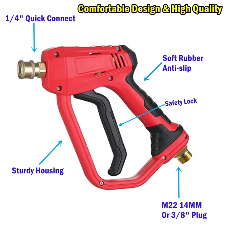 Car Washer Water Gun Cleaning Generator Snow Foam Lance 1/4 Quick Release Nozzles For Parkside Karcher Daewoo Lavor