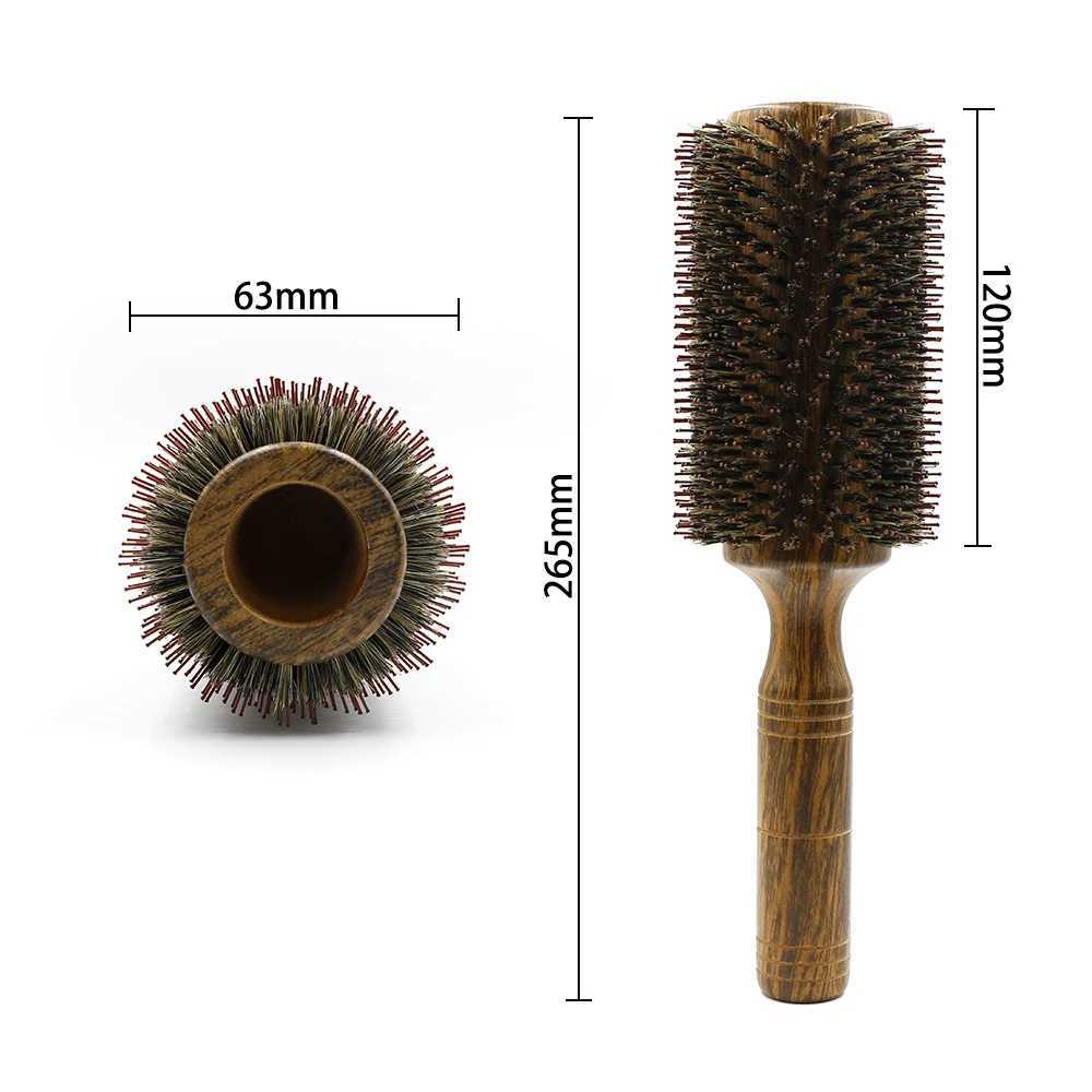 Professional pig bristle round brush suitable for both women and men hair styling comb salon hair salon W241112