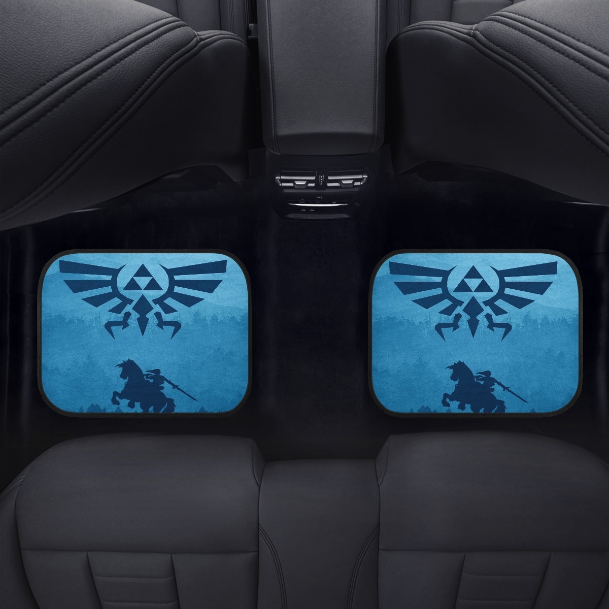 Sky Blue Medal Horse Print Car Floor Mat Brand Design High Quality Automobile Carpet Cover Dirt Resistant Vehicle Rug Hot Sales