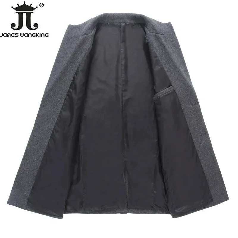 Autumn/Winter High end Fashion Boutique Warm Mens Solid Color Leisure Business Wool Coat Windproof Machine 241112