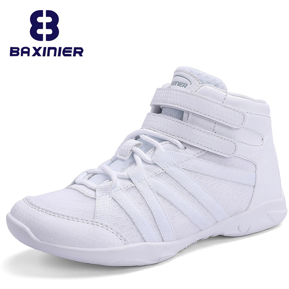 BAXINIER Girls White High Top Cheerleading Shoes Lightweight Youth Cheerleading Competition Sports Shoes Childrens Training Dance Tennis Shoes 241111