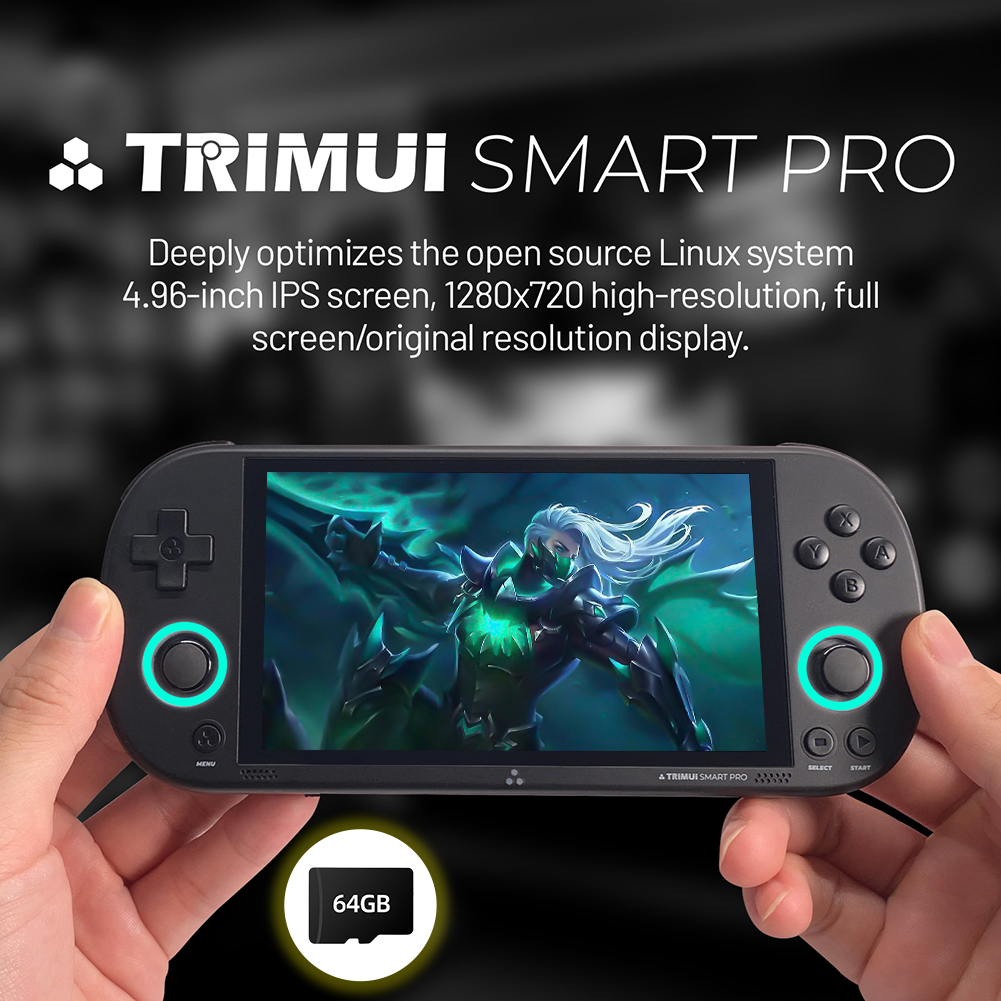 64/128/256GB Game Card Built-in 10000+/20000+/30000+ Game Game Storage Card for TRIMUI Smart Pro Handheld Game Console