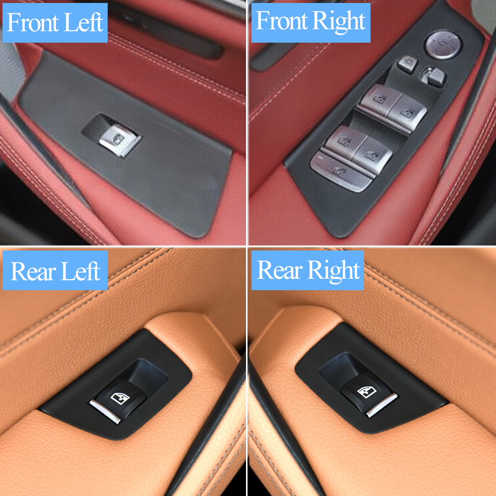 RHD Interior Car Front Rear Door Window Lift Switch Panel Cover Trim For 5 Series M5 G30 G31 F90 525 528 2017 2018 2019 2020 10b1c